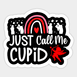 Just Call Me Cupid Valentine_s Day Couples Funny Cupid Love Sticker